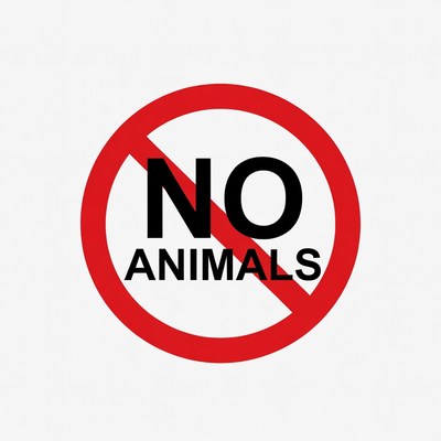 Sign prohibiting animals in area