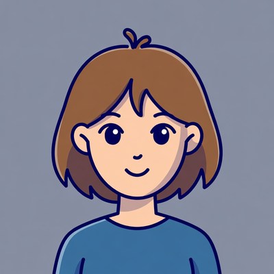 Youthful girl with short brown hair