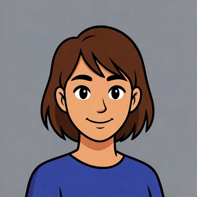 Cartoon character with brown hair