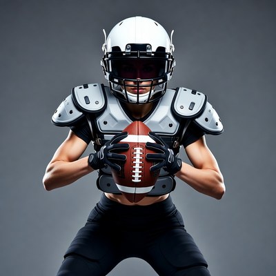 Female football player in action