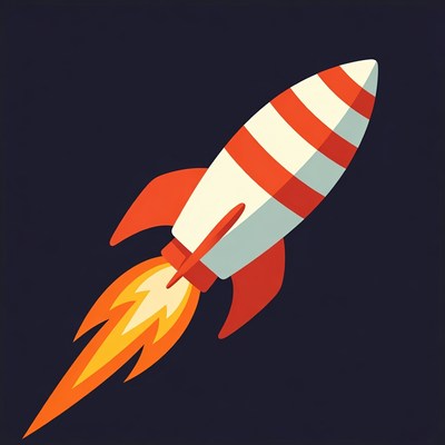 Rocket launching into the sky