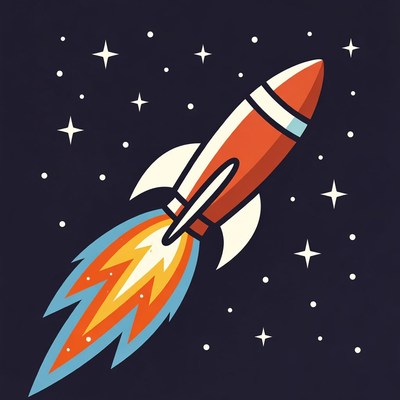 Rocket launching into space