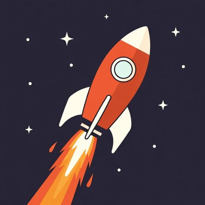 Rocket launches into dark space