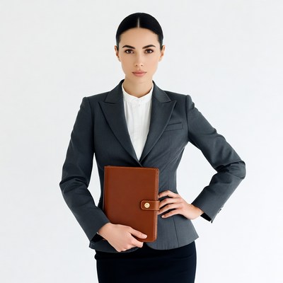 Businesswoman holding a folder indoors