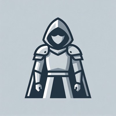 Knight in armor with hood