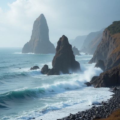 Coastal rocks by the ocean