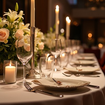 Elegant table setting for dining event
