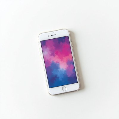 Smartphone with colorful background pattern