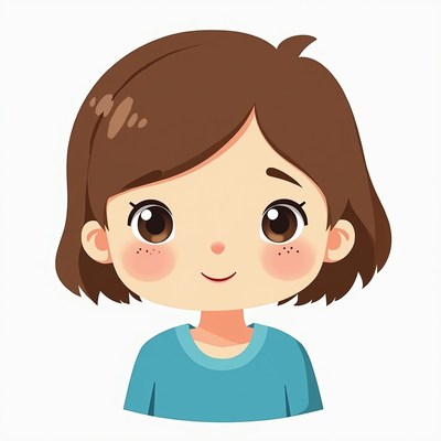 Cute girl with brown hair smiling