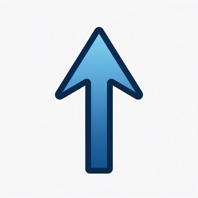 Blue arrow pointing up direction