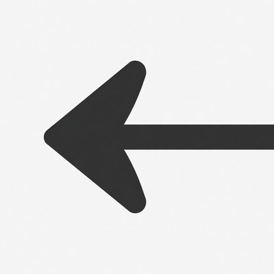 Arrow pointing left on a plain background