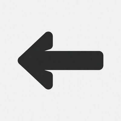 Arrow pointing left on a plain background