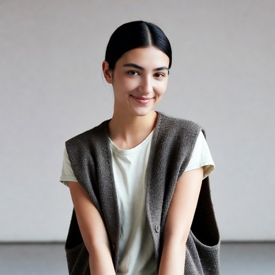 Young woman smiles in indoor setting