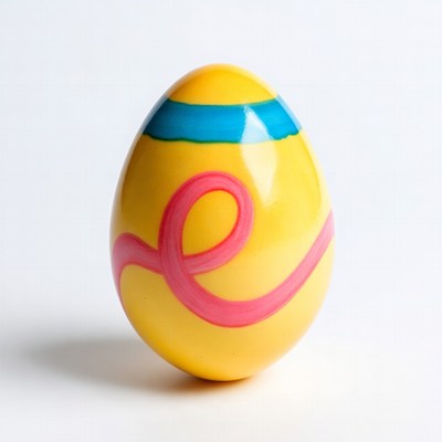 Colorful easter egg on white surface