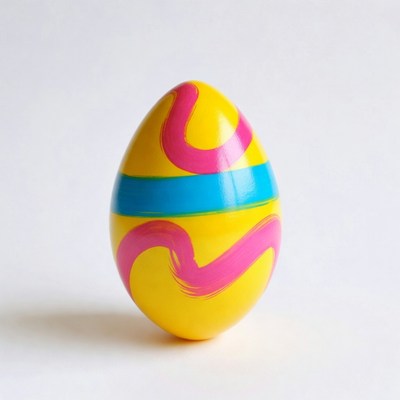 Colorful easter egg on white background