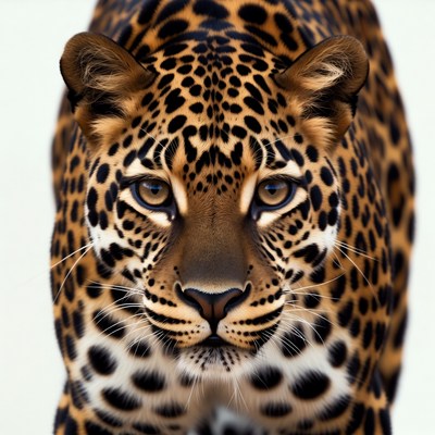 Close view of leopard in natural habitat