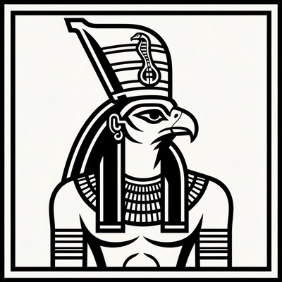 Ancient egyptian deity in profile