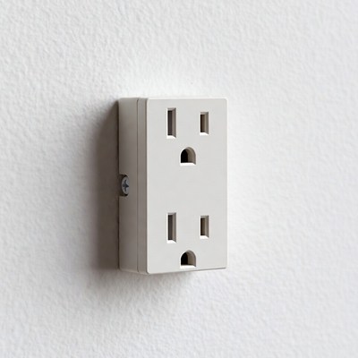 Electric outlet on white wall