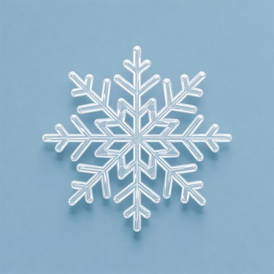 Snowflake shape on blue background