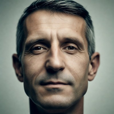 Close-up of a man with gray hair