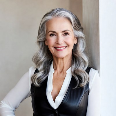 Older woman smiles in indoor setting