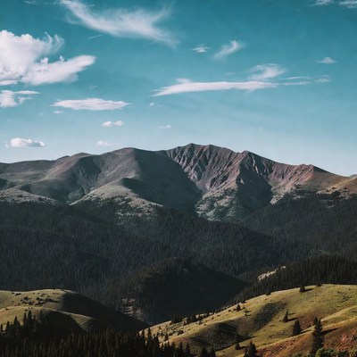 Mountain view under blue sky