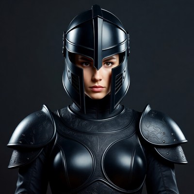 Warrior in black armor