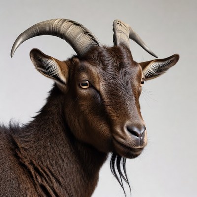 Goat portrait with detailed features