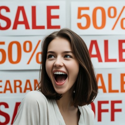 Excitement during a sale event