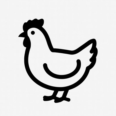 Chicken outline design on white background