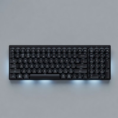 Black computer keyboard with backlighting design