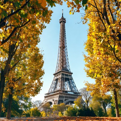 View of eiffel tower in autumn
