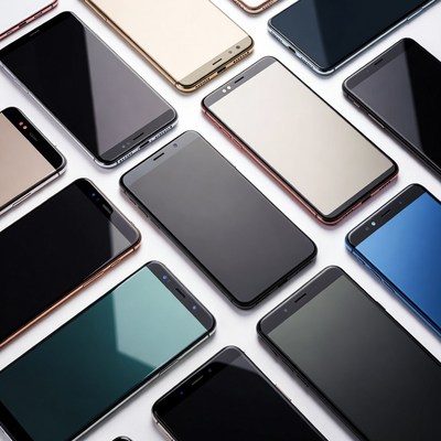 Different smartphones on a table