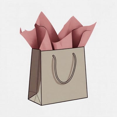 Gift bag with pink tissue paper