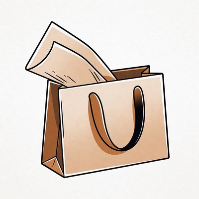 Shopping bag with papers inside