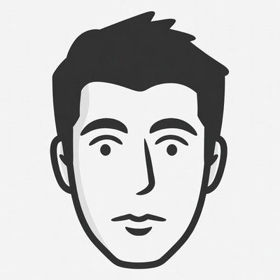 Simple black and white face sketch example