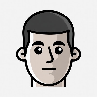 Person with simple face design