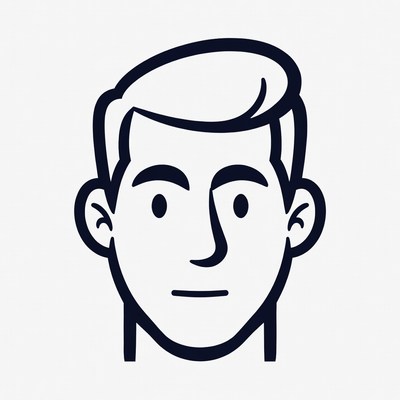 Simple line drawing of a person