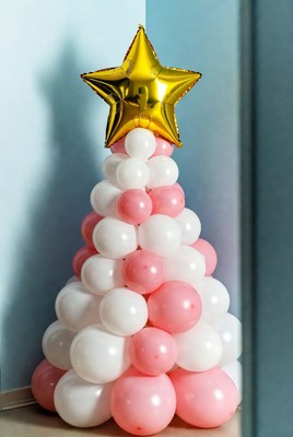 Balloon decoration with a star at a party