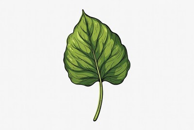 Detailed green leaf illustration