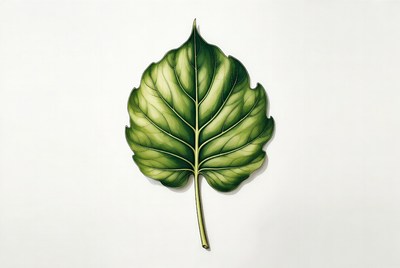 Large green leaf with detailed veins