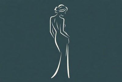 Elegant woman in simple dress