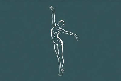 Dancer in motion on colored background