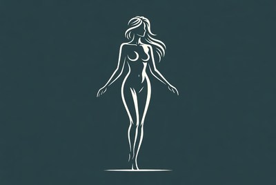 Simple drawing of a woman figure