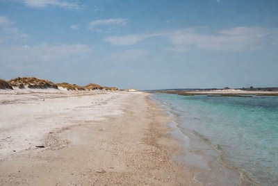 Beach landscape at low tide