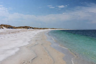 Beautiful beach with clear water and sand