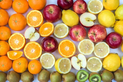 Colorful fruit display on table