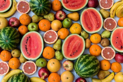 Fresh fruit collection on display