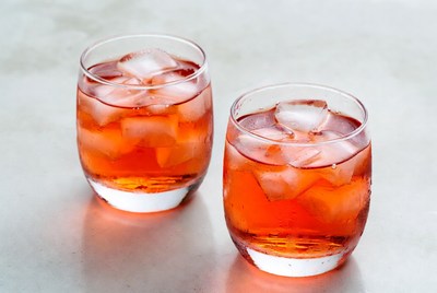 Cocktails served in two glasses