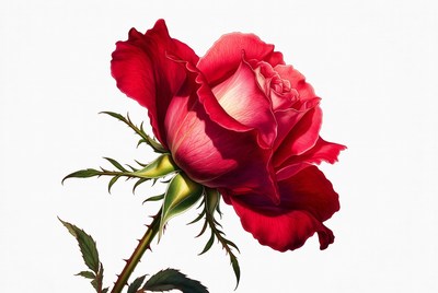 Red rose in full bloom